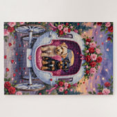 Affenpinscher Dog Valentine's Day ジグソーパズル (横)