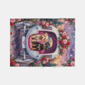 Affenpinscher Dog Valentine's Day フリースブランケット (正面(横))