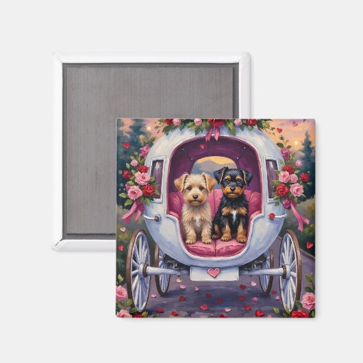 Affenpinscher Dog Valentine's Day マグネット (正面/裏面)