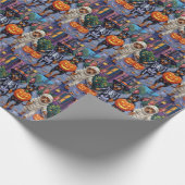 Affenpinscher Dogs Trick-or-Treating in Halloween  ラッピングペーパー (角)