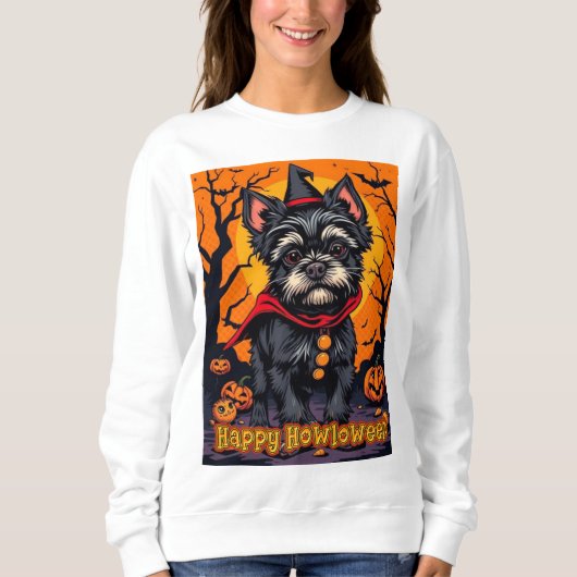 Affenpinscher Happy Howloween スウェットシャツ (正面)
