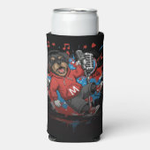 Affenpinscher Rock Star Singer Musical Podcast Art スリム缶クーラー (Seltzer正面)