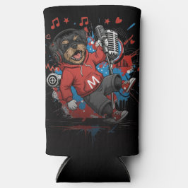 Affenpinscher Rock Star Singer Musical Podcast Art スリム缶クーラー