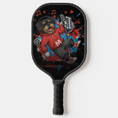 Affenpinscher Rock Star Singer Musical Podcast Art ピックルボールラケット (裏面)