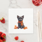 Affenpinscher With Heart Made Of Autumn Leaves スタンダードランチョンナプキン (インサイチュ)