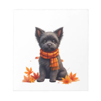 Affenpinscher With Heart Made Of Autumn Leaves ノートパッド