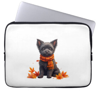 Affenpinscher With Heart Made Of Autumn Leaves ラップトップスリーブ