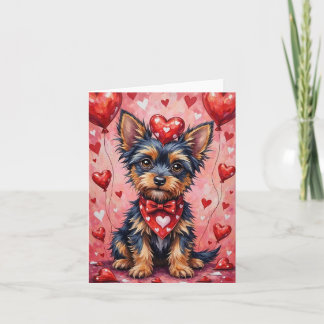 Affenpinscher with Red Hearts Valentine's Day カード