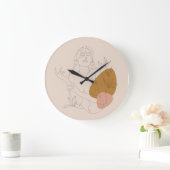 Afficheラインアートミニマリスト。スタイルボホ。 ラージ壁時計 (ホーム)