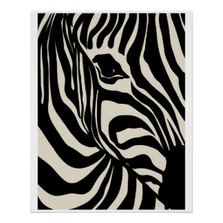 Affiche abstraite & graphique Fluid Zebra Stripes ポスター