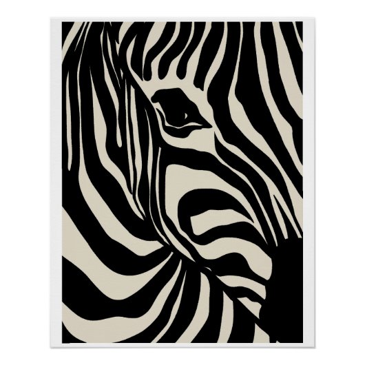 Affiche abstraite & graphique Fluid Zebra Stripes ポスター (正面)