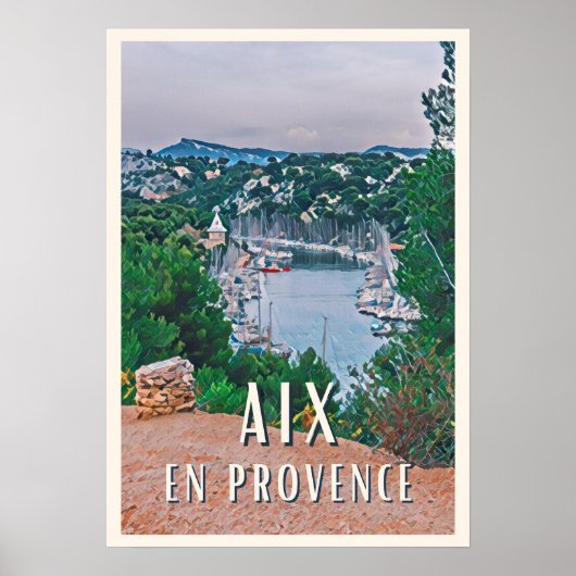Affiche Aix-en-Provence写真ヴィンテージ ポスター (正面)