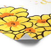 Affiche anniversaire personnalisé lapin fleurs ポスター (角)