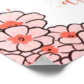 Affiche anniversaire personnalisé lapin fleurs ポスター (角)