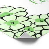 Affiche anniversaire personnalisé lapin fleurs ポスター (角)