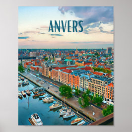 Affiche Anvers Belgique写真ヴィンテージ ポスター