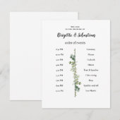 affiche blanche rustique mariage du jour ordre du 招待状 (正面/裏面)