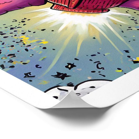 Affiche Boho Illustration Paresseux dans l'Espace ポスター (角)