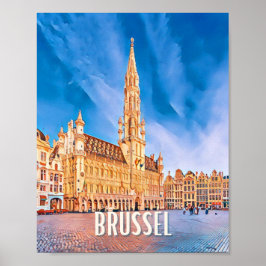 Affiche Bruxelles Belgique写真ヴィンテージ ポスター