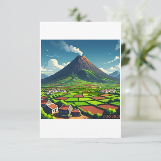 Affiche Cabo Verde – Volcan et paysages tropicaux (スタンド正面)