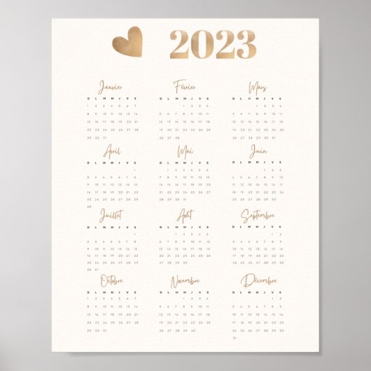 Affiche Calendrier 2023 COEURバージョンFrancaise ポスター (正面)