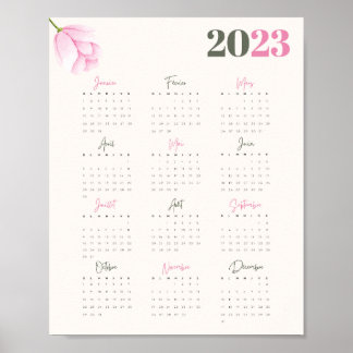 Affiche Calendrier 2023 PIVOINE - FR ポスター