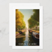 Affiche Canal du midi - France - illustration サンキューカード (正面/裏面)