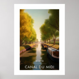 Affiche Canal du midi - France - illustration ポスター