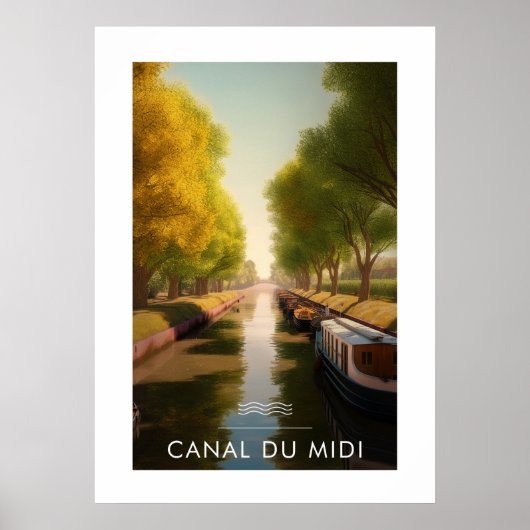 Affiche Canal du midi - France - illustration ポスター (正面)