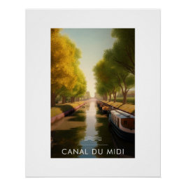 Affiche Canal du midi - France - illustration ポスター