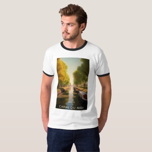Affiche Canal du midi - France - illustration Tシャツ (正面フル)