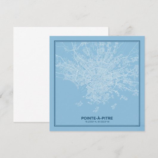 Affiche Carte de Pointe-à-Pitre, Guadeloupe (正面/裏面)