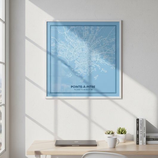 Affiche Carte de Pointe-à-Pitre, Guadeloupe | Plan ポスター