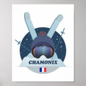 Affiche Chamonix de ski ポスター (正面)
