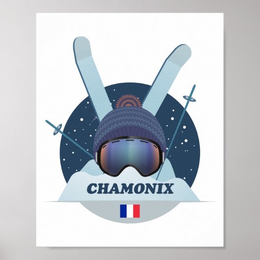 Affiche Chamonix de ski ポスター (正面)