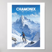 Affiche Chamonix - France - Mont-blanc illustratio ポスター (正面)