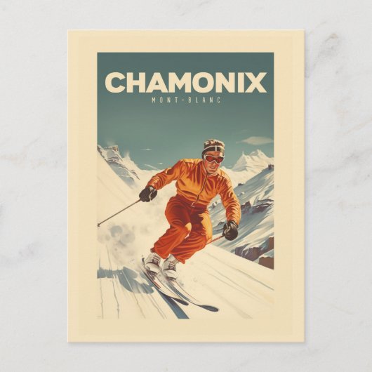 Affiche Chamonix - France - Mont-blanc illustratio ポストカード (正面)