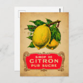 Affiche citron, lemon, fruit, citrus, green, yello ポストカード (正面/裏面)