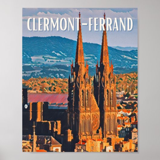 Affiche Clermont-Ferrand写真ヴィンテージ ポスター (正面)