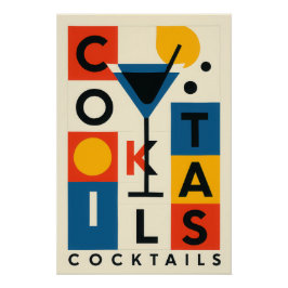 Affiche Cocktails - Style structuré ポスター