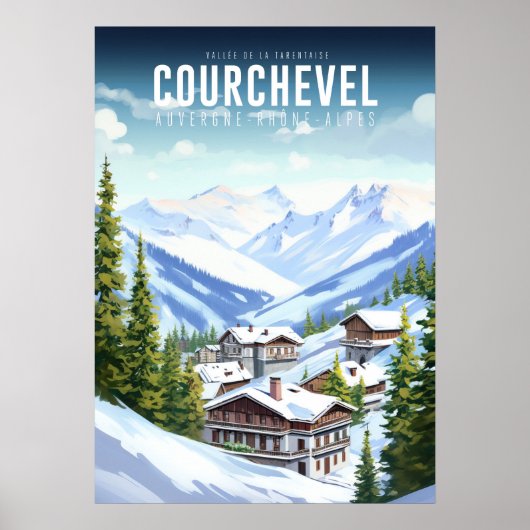 Affiche Courchevel - France - Auvergne-Rhône-Alpes ポスター (正面)