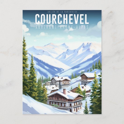 Affiche Courchevel - France - Auvergne-Rhône-Alpes ポストカード (正面)