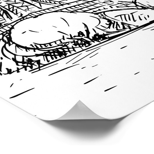 Affiche Dessin de la Tour Eiffel ポスター (角)