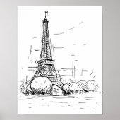 Affiche Dessin de la Tour Eiffel ポスター (正面)