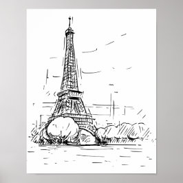 Affiche Dessin de la Tour Eiffel ポスター