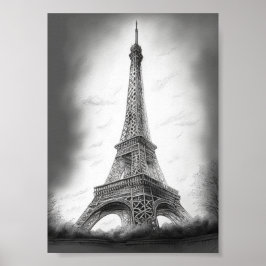 Affiche Dessin de la Tour Eiffel  ポスター