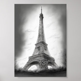 Affiche Dessin de la Tour Eiffel  ポスター