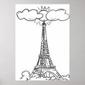 Affiche Dessin de la Tour Eiffel ポスター (正面)