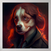 Affiche femme fanatsy dog drole ポスター (正面)