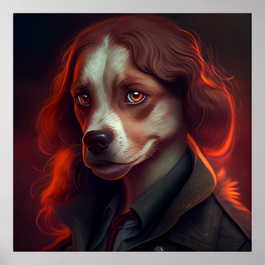 Affiche femme fanatsy dog drole ポスター (正面)